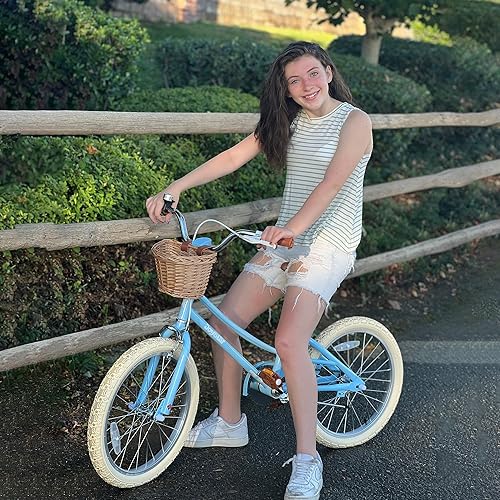 Miniatura 5 de JOYSTAR Bicicleta para niñas de 2 a 12 años, 12, 14, 16, 18 pulgadas, estilo retro, con ruedas de entrenamiento, bicicleta para niños de 20 pulgadas