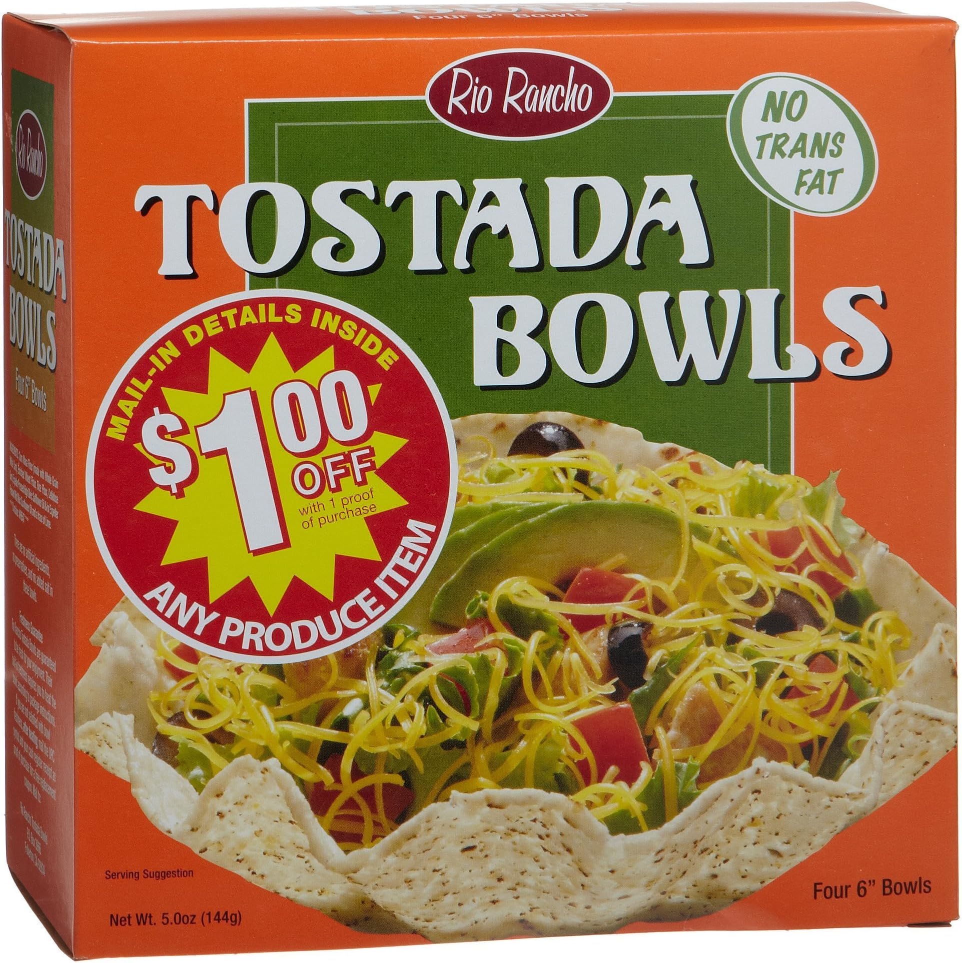 Rio Rancho (6-Inch) Tostada Bowls, 4-Count Bowls, 5 Oz (Pack of 6)