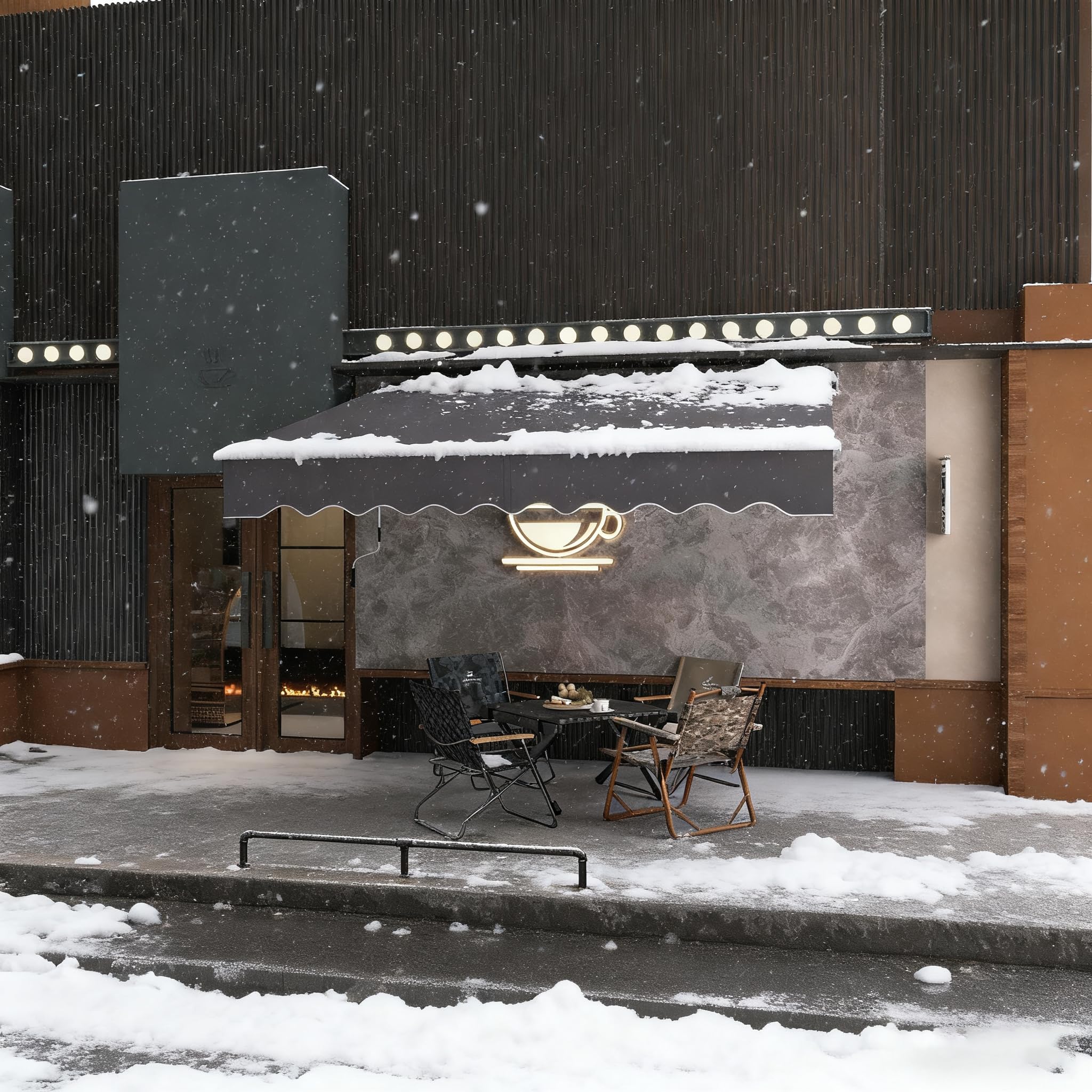 Aufun Tenda da Sole per Esterno Avvolgibile, Tenda da Esterno a Bracci Estensibili con Manovella Manuale, anti-UV impermeabile per Balcone e Terrazzo (360x300 cm, grigio scuro)