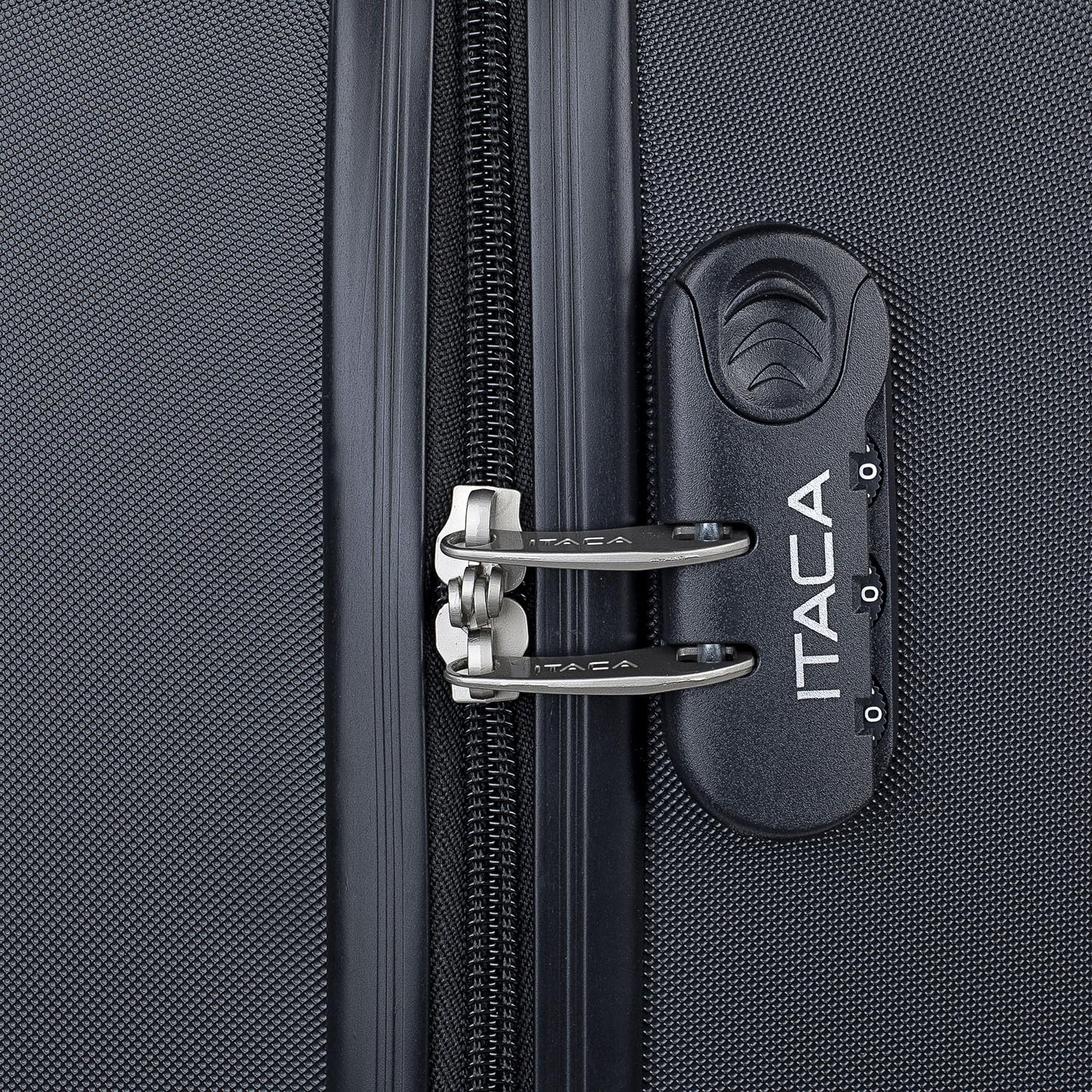 ITACA - Zestaw 3 sztywnych etui na przesuw 4 wózki na kołach 55/64/73 cm ABS. Odporne i lekkie. Uchwyt na kłódki. Mała średnia i duża kabina. 771100, Czarny