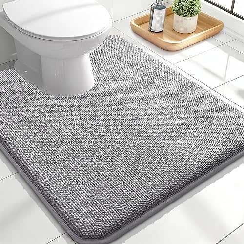 OLANLY Toilet Rugs U-Shaped 24x20, Extra Soft Absorbent Thick Memory Foam Contour Bathroom Rugs, Dry Quickly, Machine Washable, Non-Slip Toilet Bath