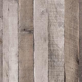 Wood Wallpaper Peel and Stick Removable Distressed Wood Plank Self Adhesive Faux Reclaimed Wall Paper Shiplap Barnwood Contact Paper Vinyl Roll 17.7" X 118"