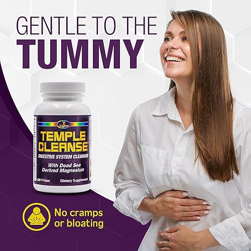 Miniatura 3 de Temple Cleanse 120 cápsulas  Oxígeno y Magnesio del Mar Muerto Limpieza de Colon Detox, alivio del estreñimiento de acción rápida, sin