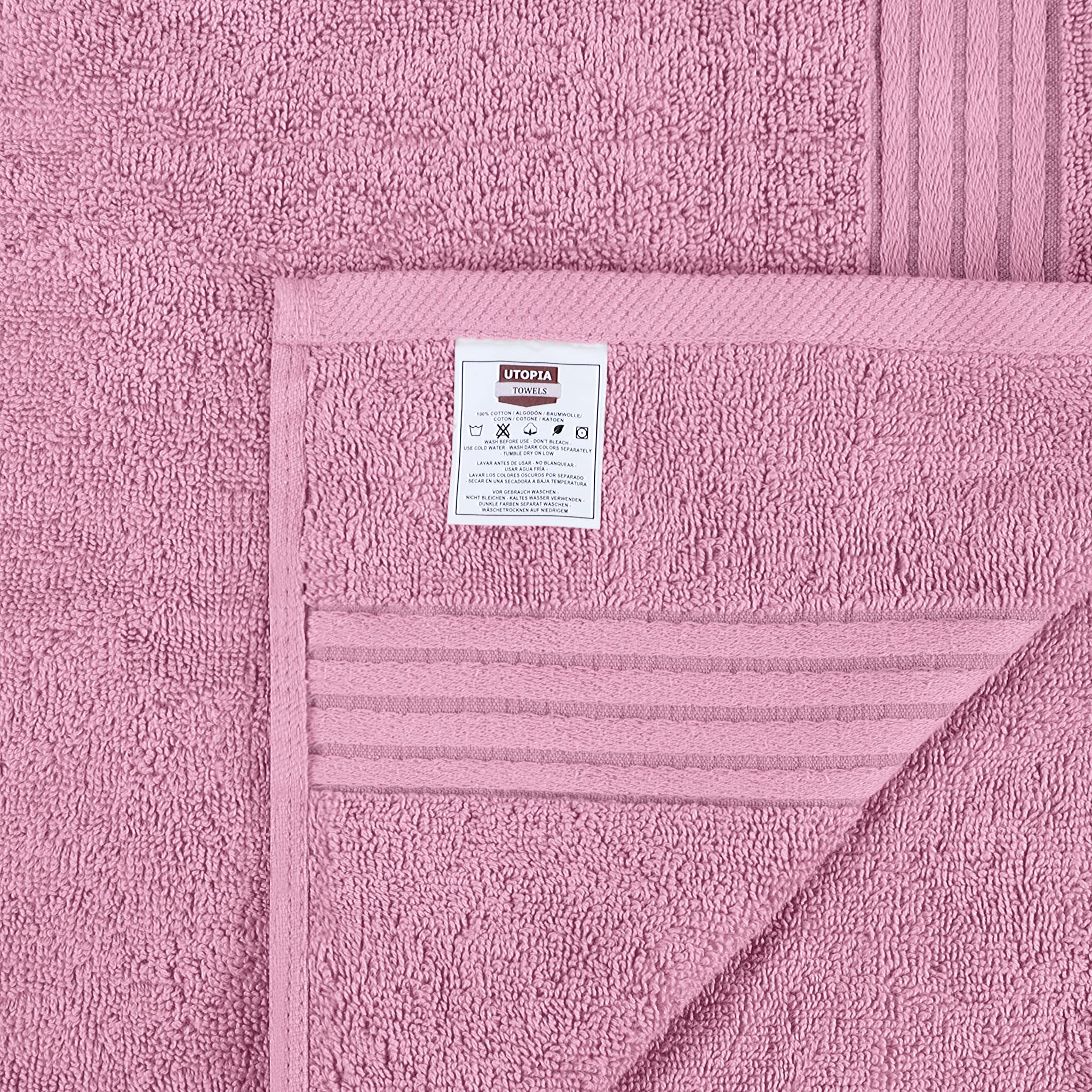 Utopia Towels Set 6 Asciugamani Lusso, 41 x 71cm, 100% Cotone, Rosa