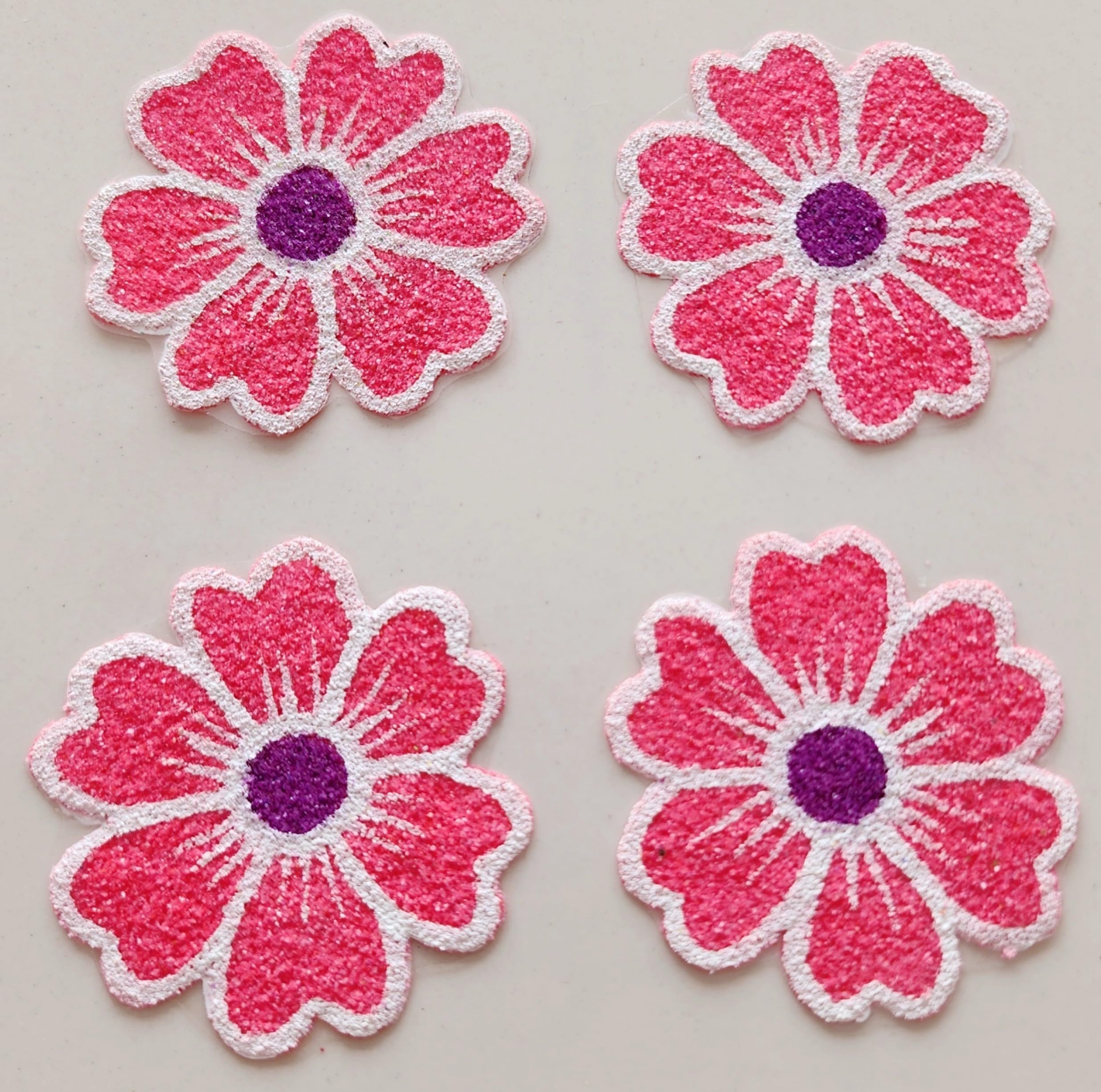 Ready Rangoli Pink Heart Flower Set of 4 | Reusable Handmade Floral Rangoli Patch for Diwali Decoration | Mini Pink Flower Floor Decor, Pooja Room & Festival Decoration (Set of 4 Pieces)-image-24