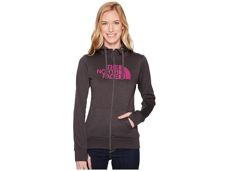 

The North Face Fave 1/2 Dome Full Zip 2.0 (TNF Dark Grey Heather/Wild Aster) Women's Sweatshirt, Gray