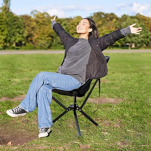 Miniatura 9 de Silla de camping portátil  Silla plegable compacta y ligera  Soporta 330 libras  Playa, camping, mochilero, senderismo, pesca, caza  Bolsillos