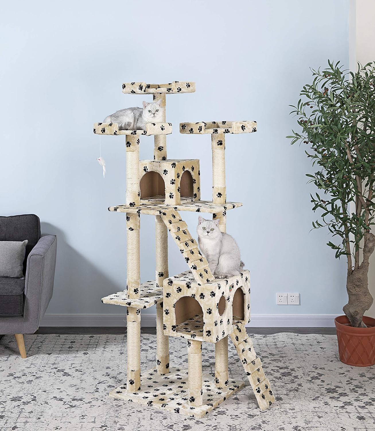 Go Pet Club 72" Cat Tree Condo Furniture Paw Print Pet