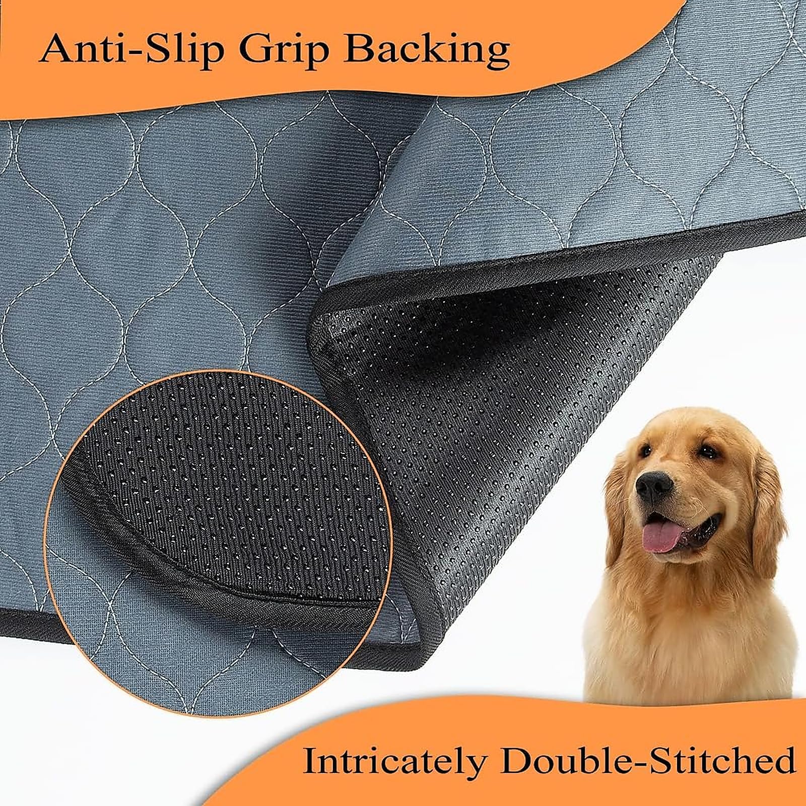 Bunlitent 5 Packs Washable Puppy Pad, Absorption Reusable Puppy Pads, Fast Drying Dog Pee Training Pad - Image 4