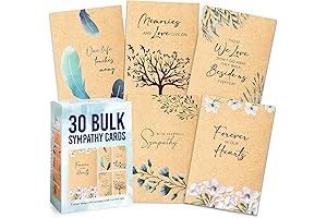 Distinctive Racrico 4x6 Inch Kraft Bulk Sympathy Notecards Assortment Box with Envelopes for Funeral