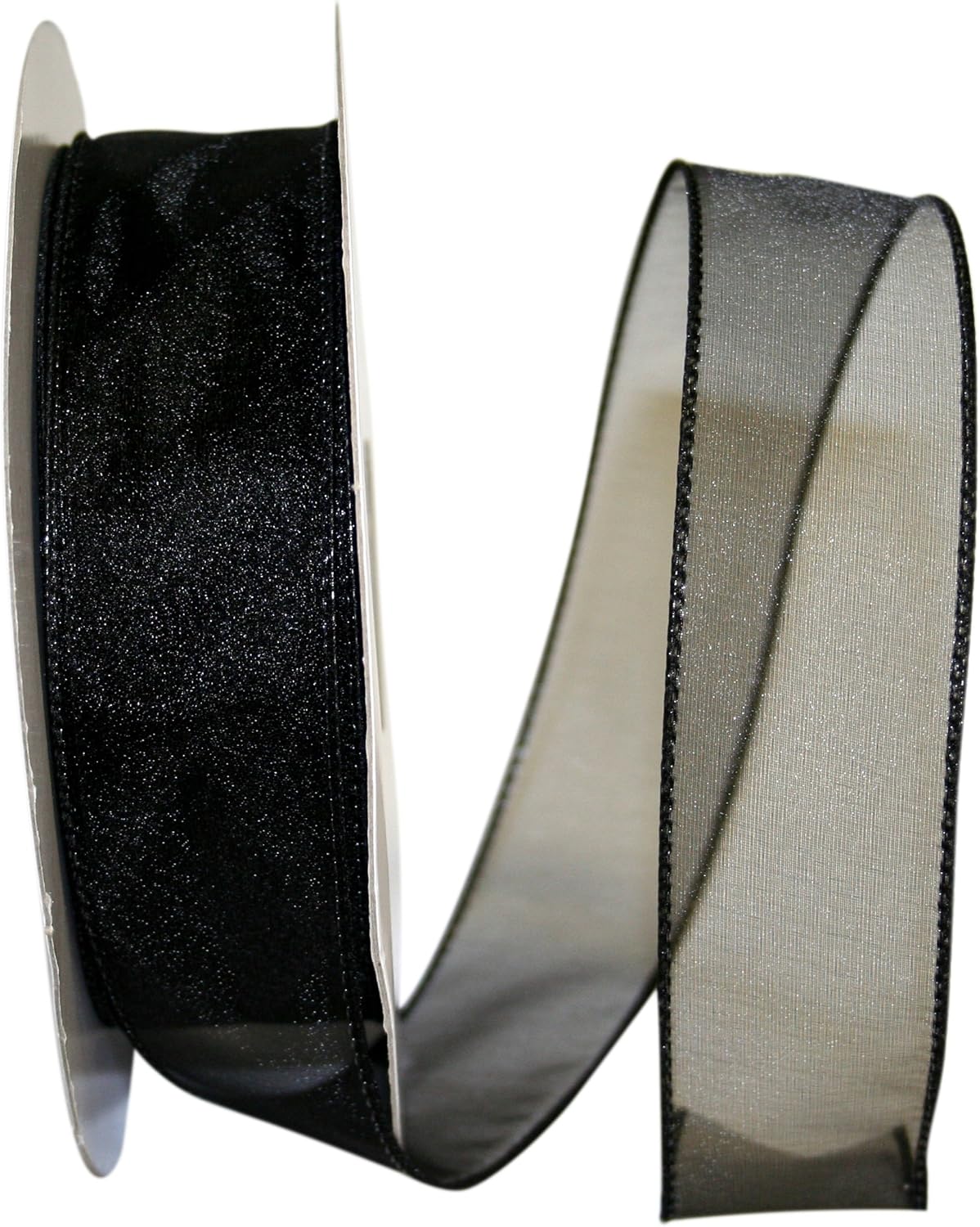 Reliant Ribbon 99908W-031-09K Sheer Lovely Value Wired Edge Ribbon, 1-1/2 Inch X 50 Yards, Black