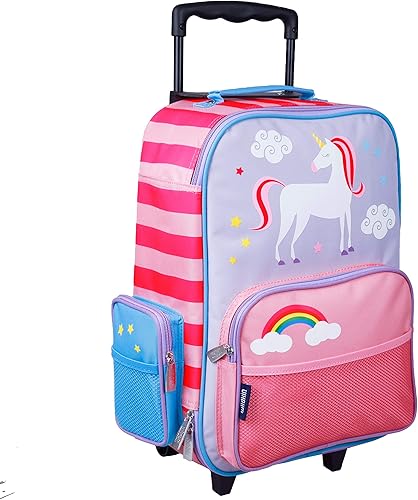 Wildkin Maleta con ruedas para niños, tamaño de mano para la escuela y viajes nocturnos - Unicornio