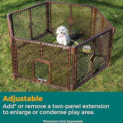 Vista 38 de MyPet Extensión de 2 paneles para paso de petyard: fabricado en Estados Unidos. Independiente. Aumenta el área de juego hasta 34 pies cuadrados