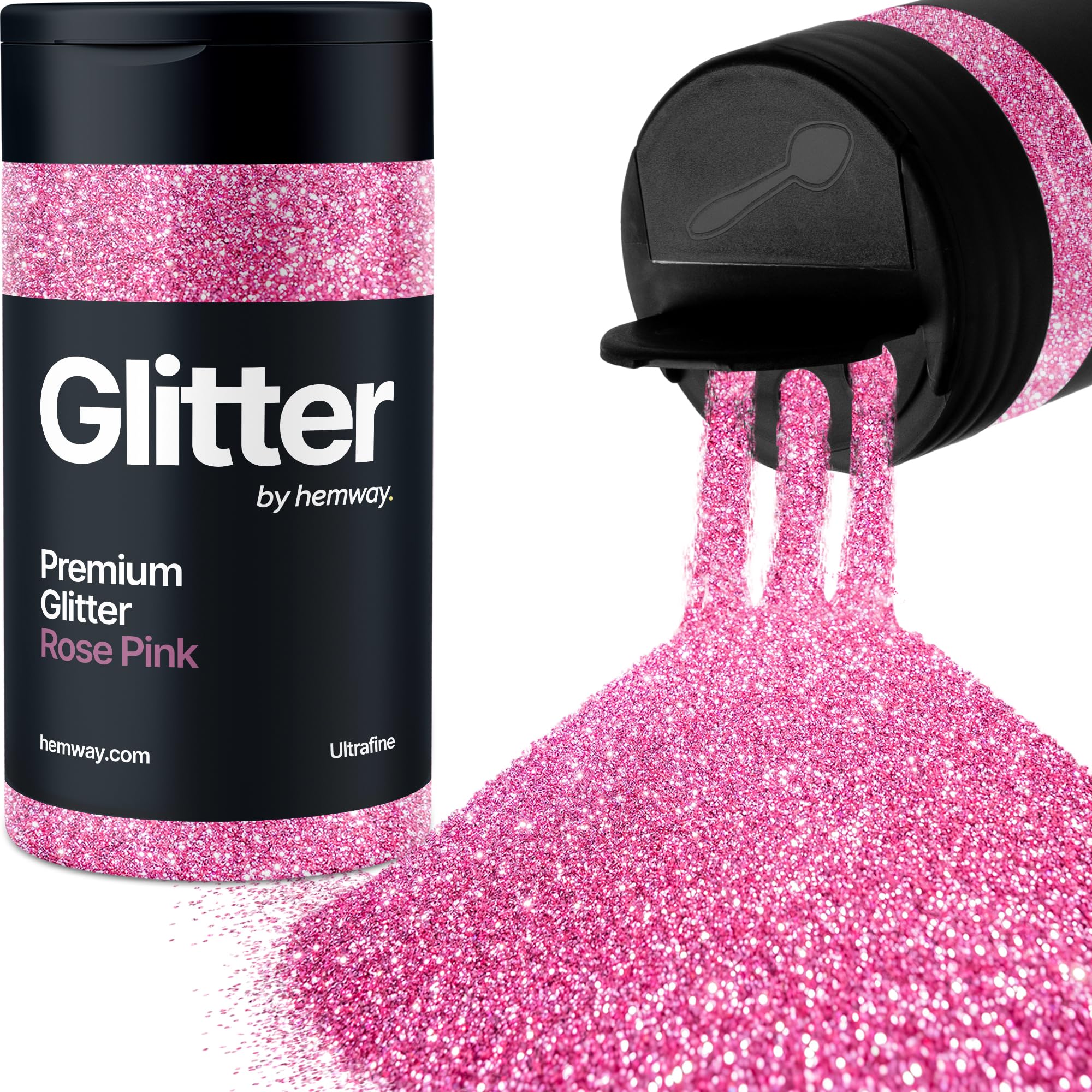 Rose Pink Glitter Shaker, 130g Ultrafine Glitter, Crafts 1/128" Metallic Flake Rose Pink Sequins, Resin & Epoxy Crafts