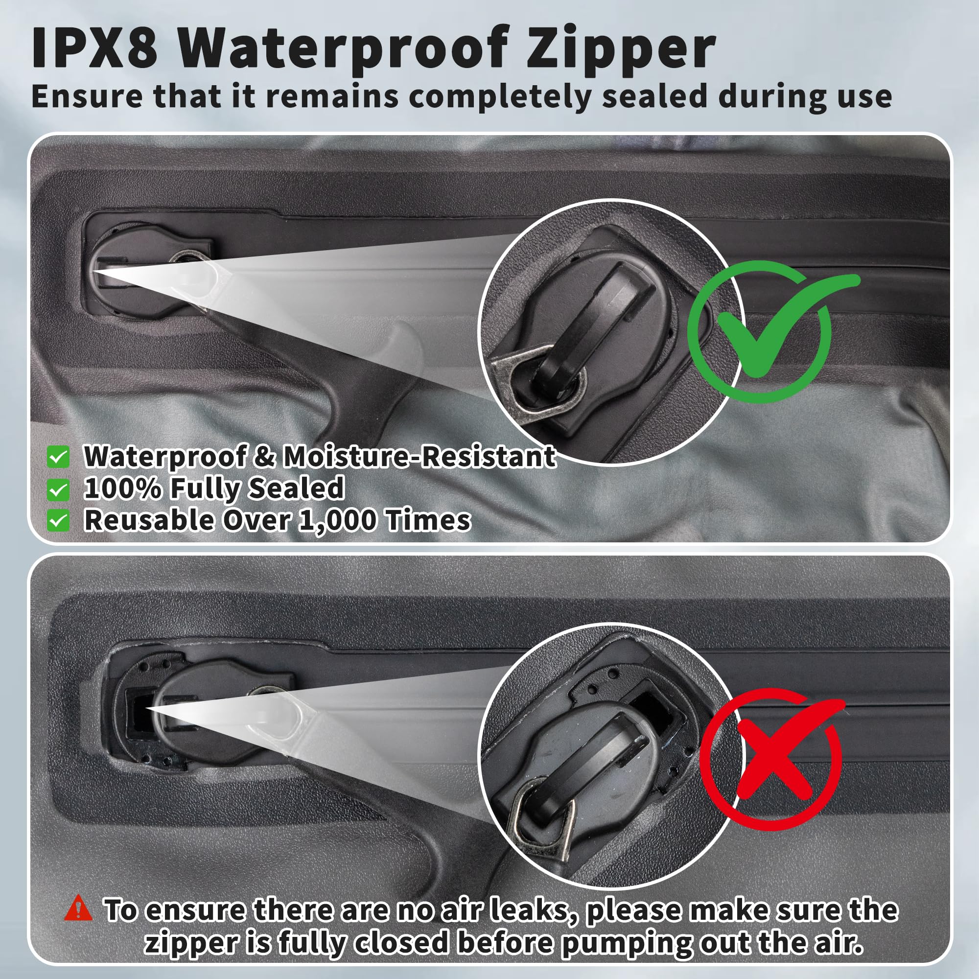 Sacs sous vide de voyage avec pompe intégrée, sacs de compression réutilisables IPX8, 1 pièce