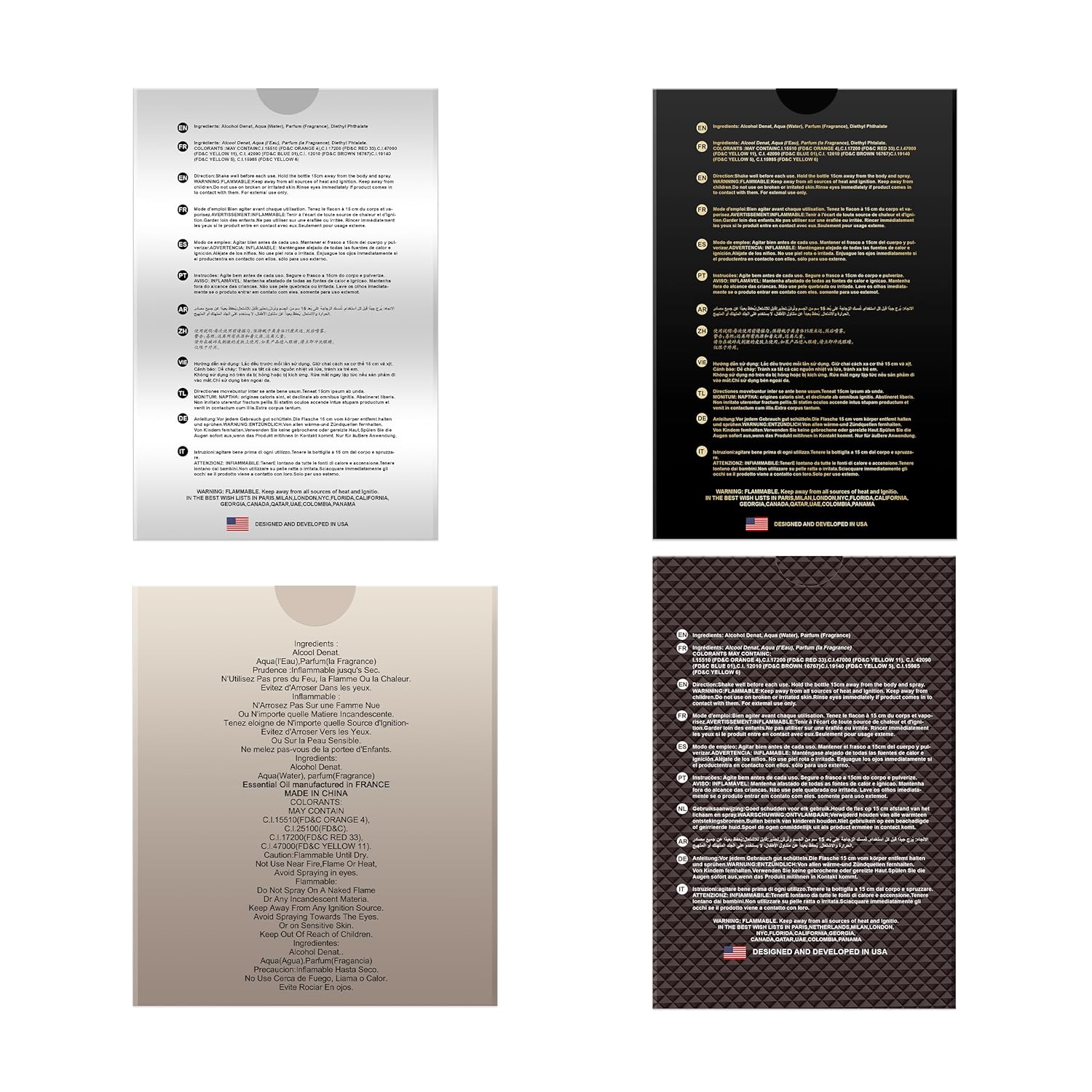 Hybrid & Company Mens 4 PCS Hunter Noir Absolu,Hunter Platina,Valuable,Aalentine Milano Eau De Toilette Natural Spray Vaporisateur - Image 8