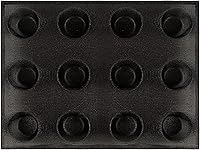 Vista 25 de FUNSHOWCASE Pan redondo bandeja perforada panadería moldes de silicona 24 mini disco cónico bollo malla hornear hoja