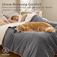 Vista 6 de Bedsure Mantas impermeables para perros pequeños – Manta de gato pequeño lavable para protección del sofá, manta de cachorro de forro polar sherpa