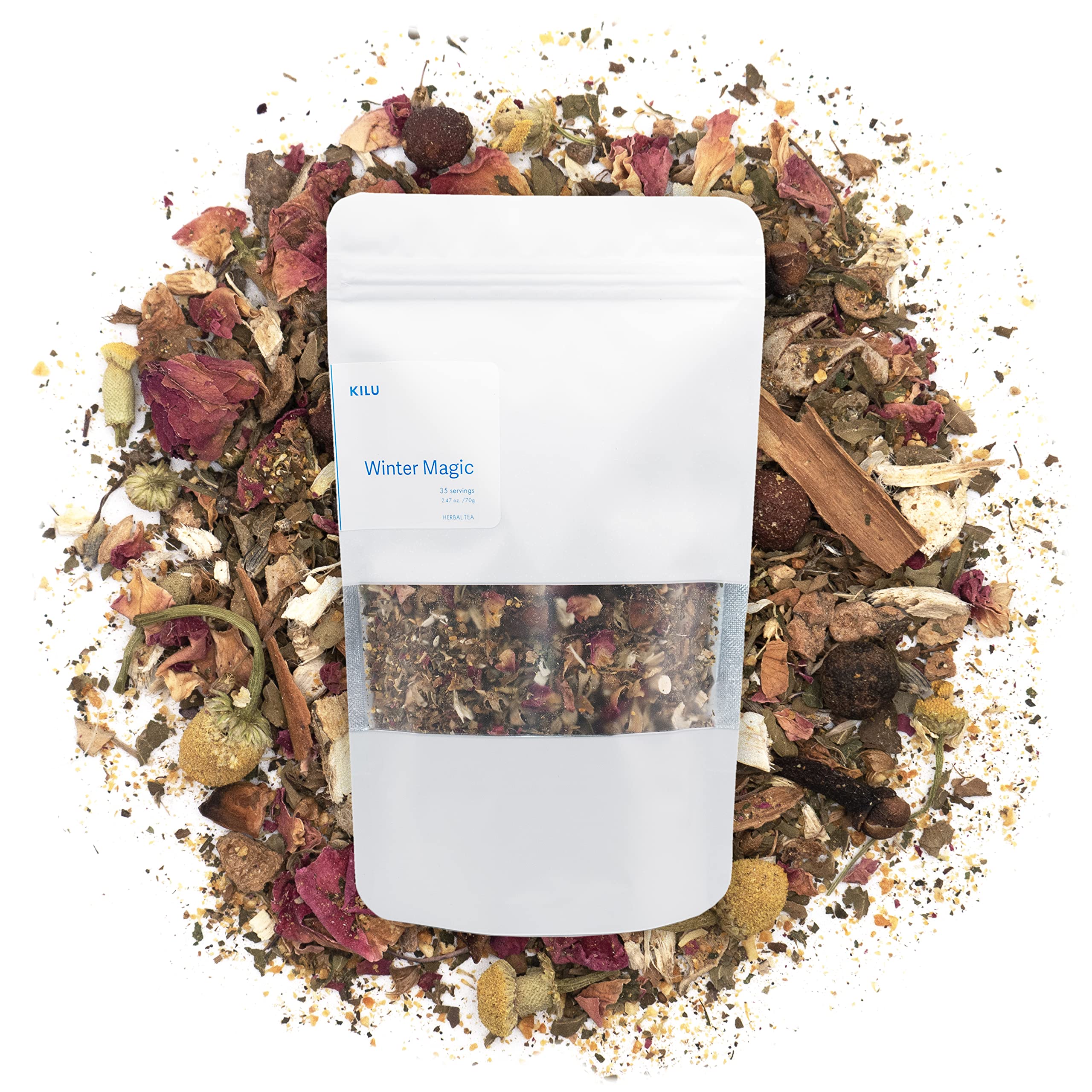 Kilu Winter Magic Herbal Tea – 100% Organic - Loose Leaf - Approximately 35 Servings