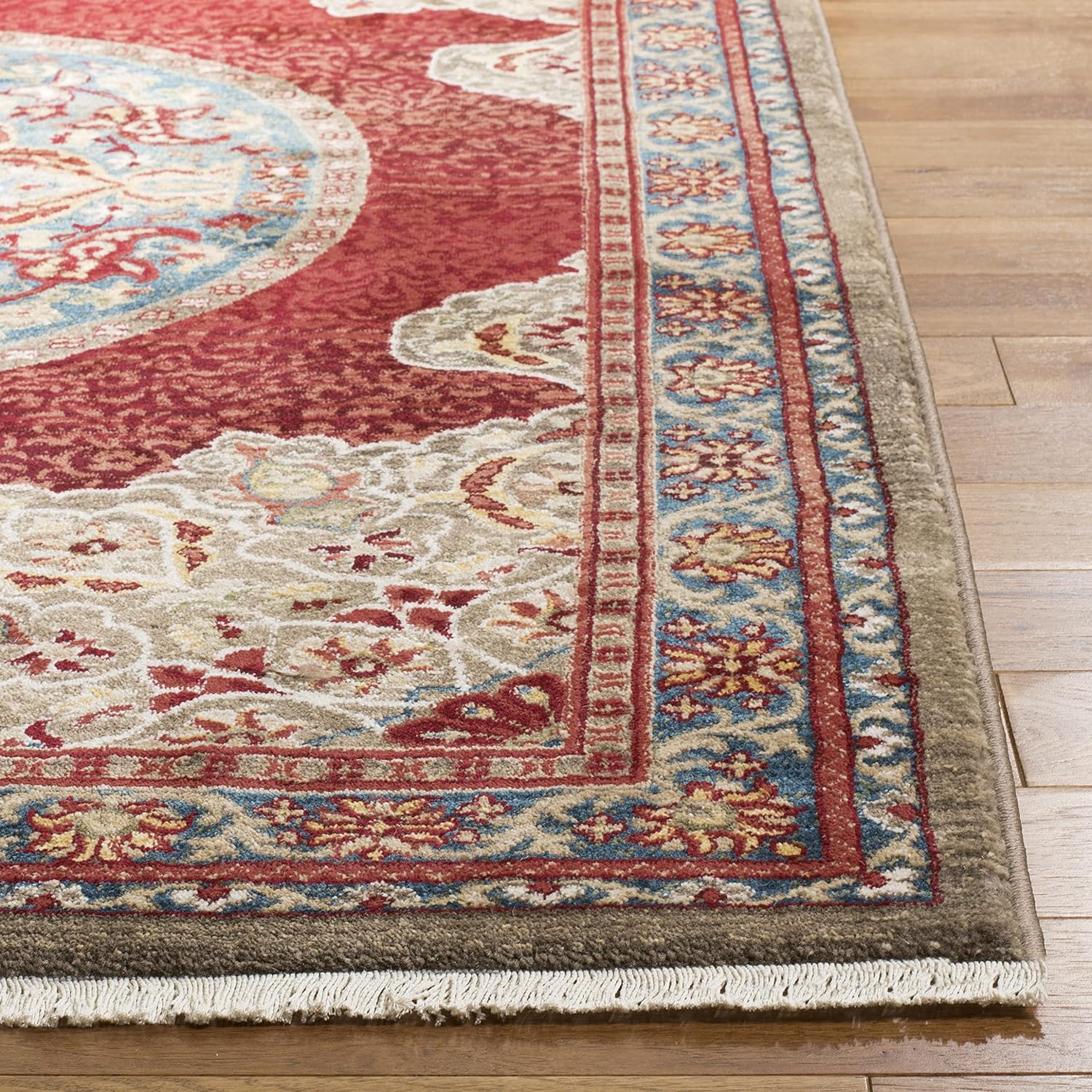 SAFAVIEH Kashan Collection Runner Rug - 2'6" x 8', Red & Blue, Traditional Oriental Design, Non-Shedding & Easy Care, Ideal for High Traffic Areas in Living Room, Bedroom (KSN302F)