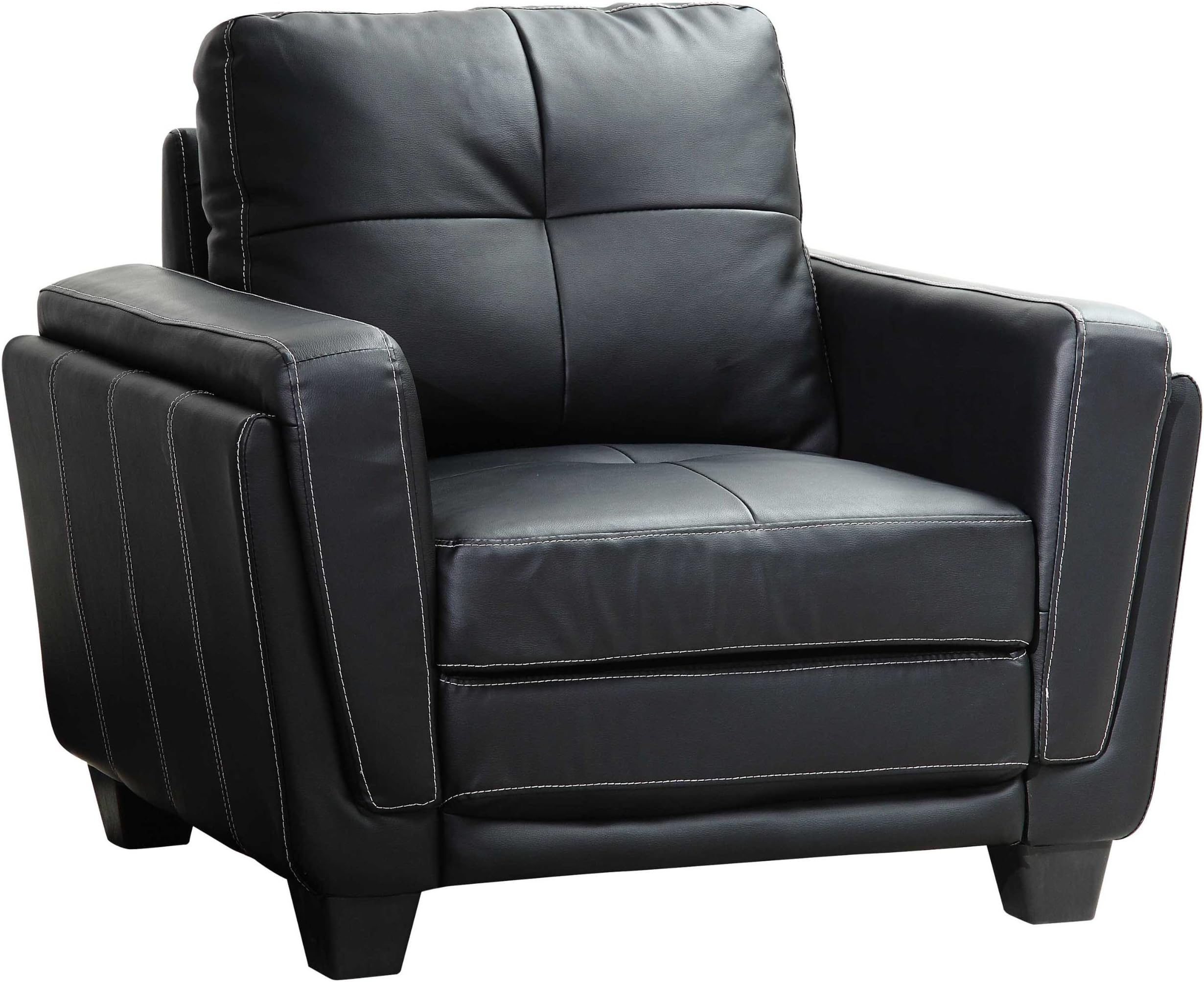 Homelegance Dwyer Chair, Black Vinyl Fabric
