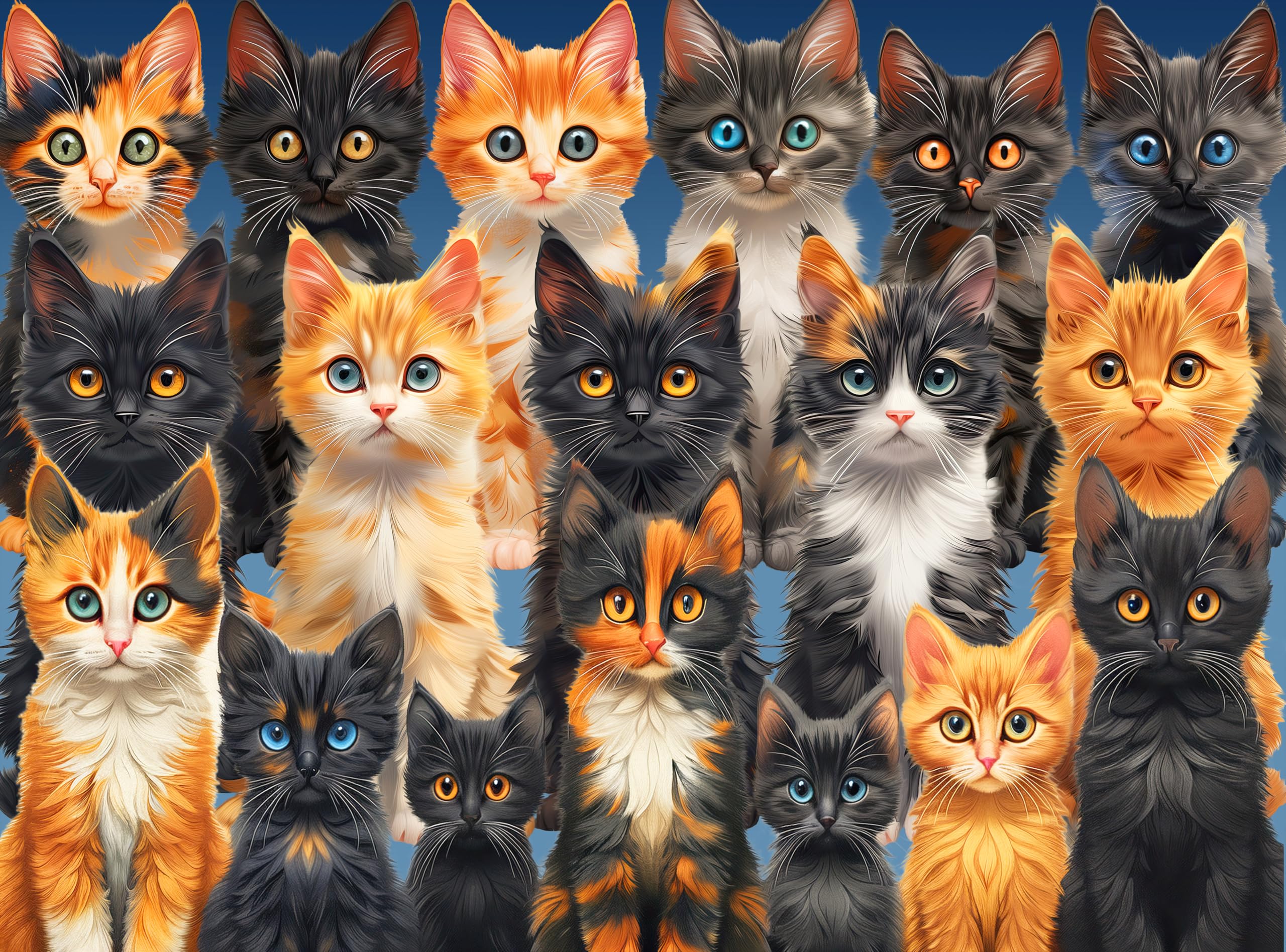 Adult Jigsaw Puzzle Cat Collage 1000 Piece