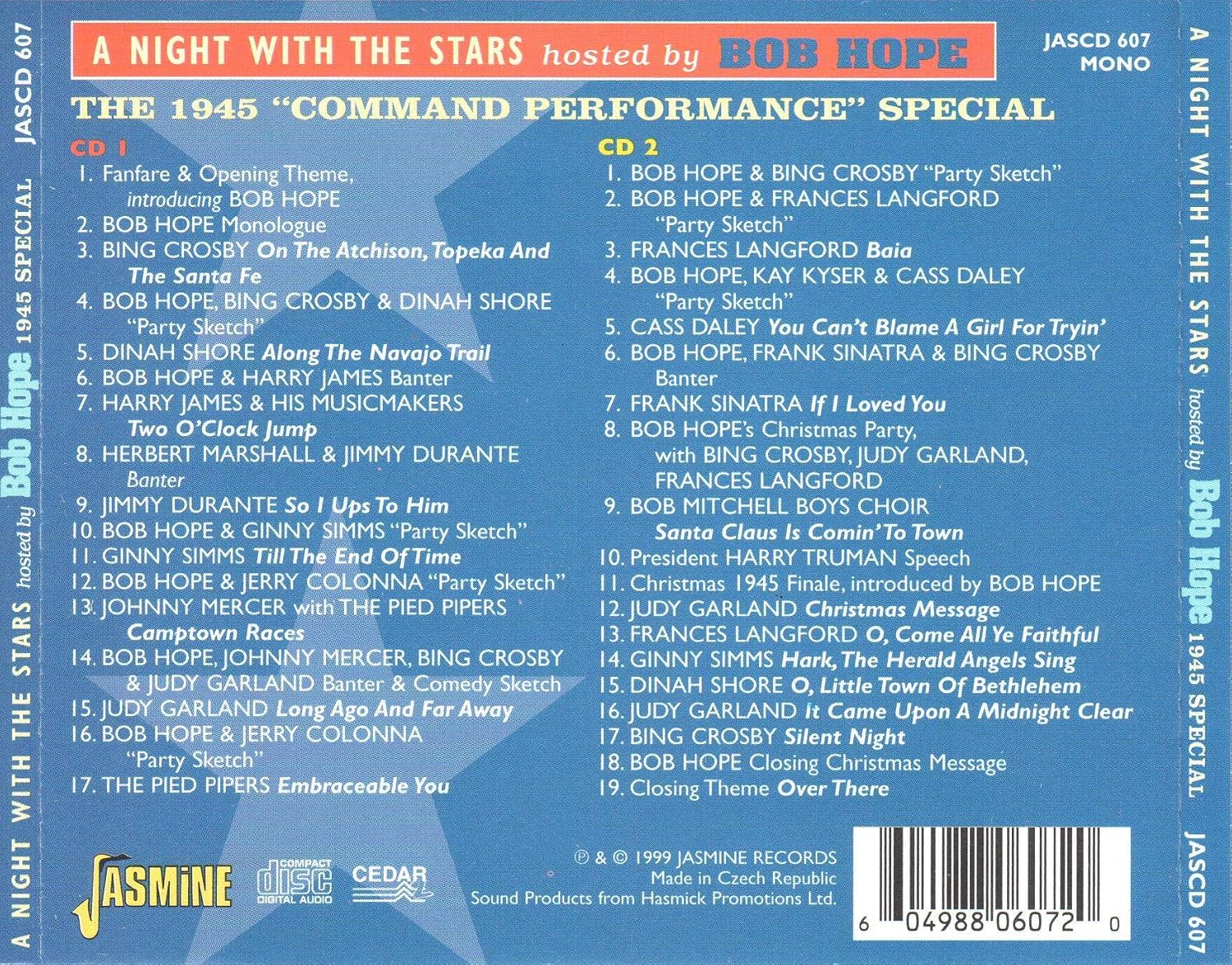 A Night With The Stars - Hosted By Bob Hope - The 1945 Command Performance Special ORIGINAL RECORDINGS REMASTERED SET