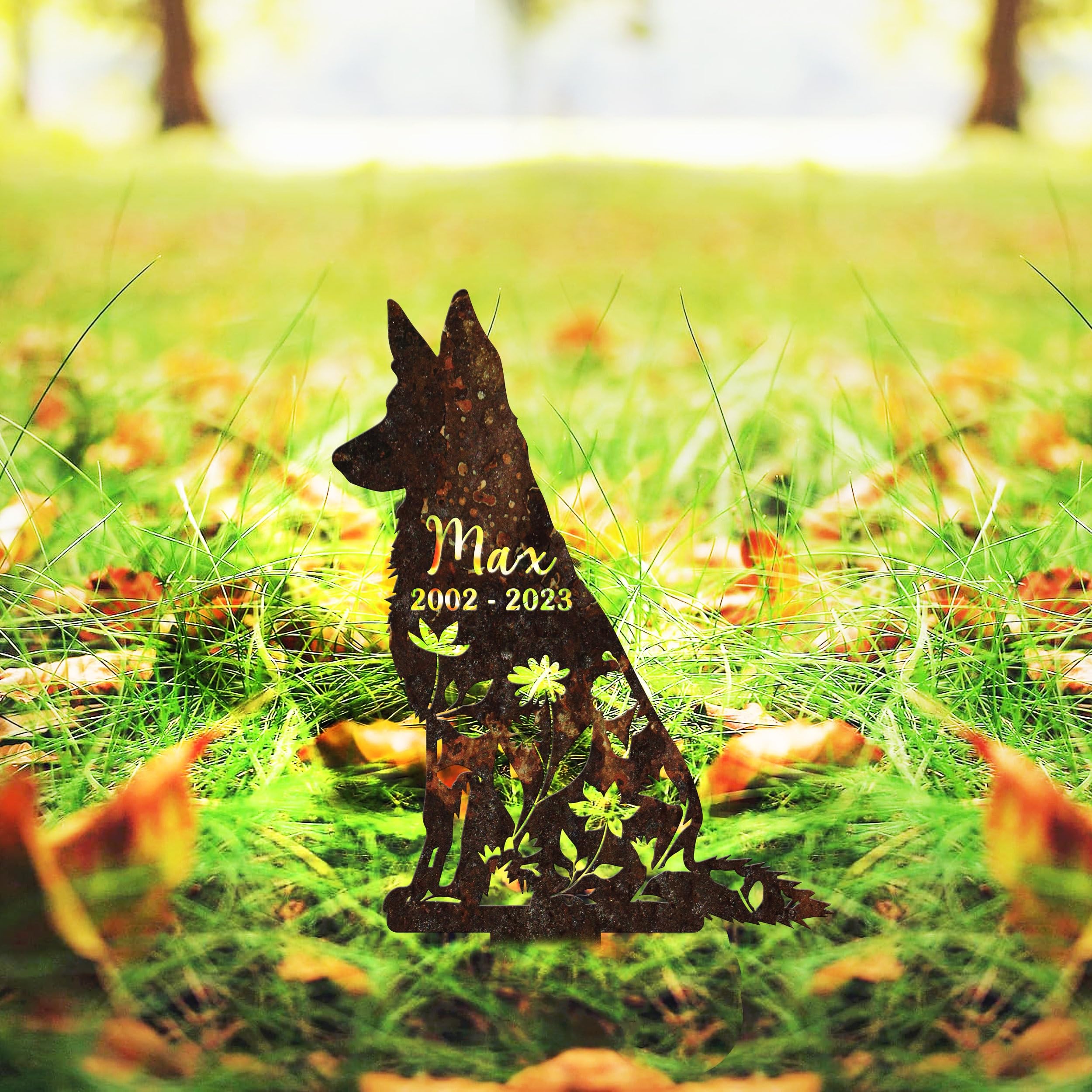 Custom Memorial Metal Sign,German shepherd Loss,Sympathy Gift,Metal Stake Pet Grave Markers German shepherd Lover,Vintage Sign Memorial Plaque Bereavement Gifts Engraved Plaques