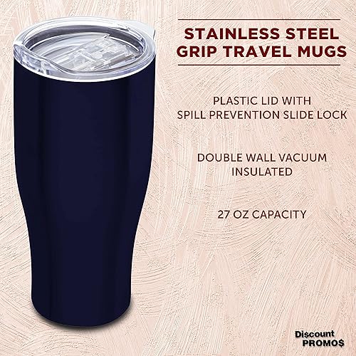 Miniatura 134 de Tazas de viaje personalizadas de acero inoxidable de 27 onzas, juego de 10, paquete personalizado a granel, perfectas para café, refrescos, otras