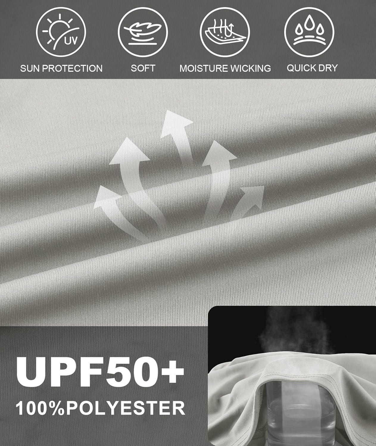 ZITY Fishing Shirts for Men with Mask UPF 50+ UV Sun Protection Rash Guard Long Sleeve Hoodie