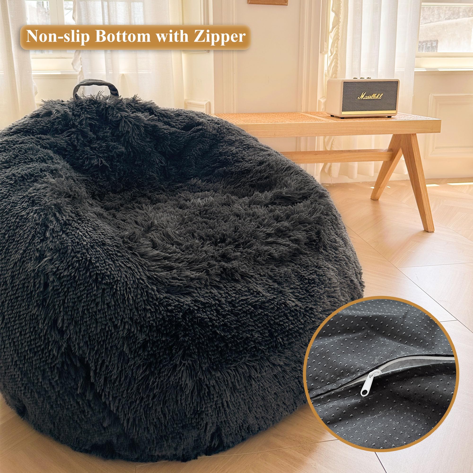 XeGe Fluffy Stuffed Animal Storage Bean Bag Cover(No Filler) - Image 4