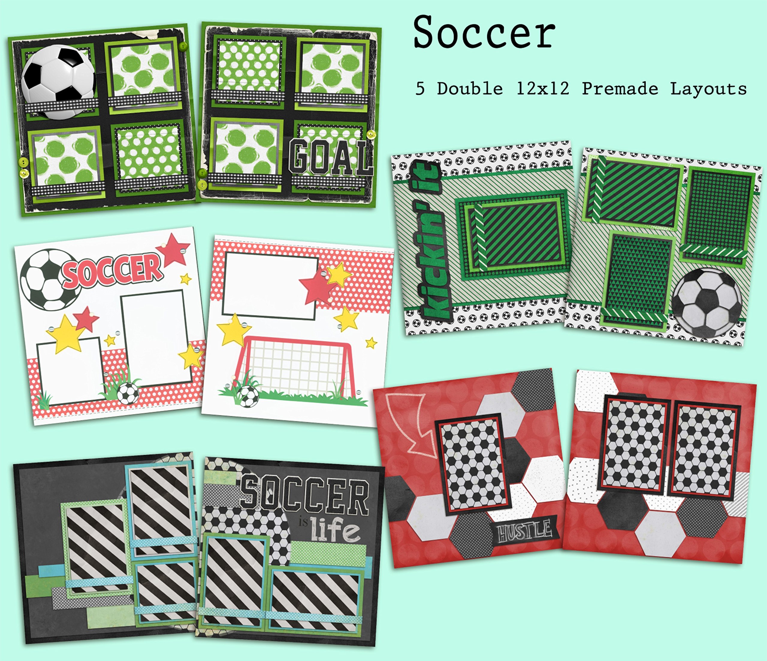 Zestaw do scrapbookingu piłki nożnej - 5 układów podwójnych stron
