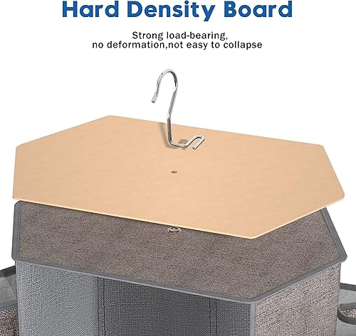 Miniatura 7 de Libeder Organizador giratorio de armario de 2 niveles, organizador de armario colgante y almacenamiento con 12 bolsillos, organizador de estantes