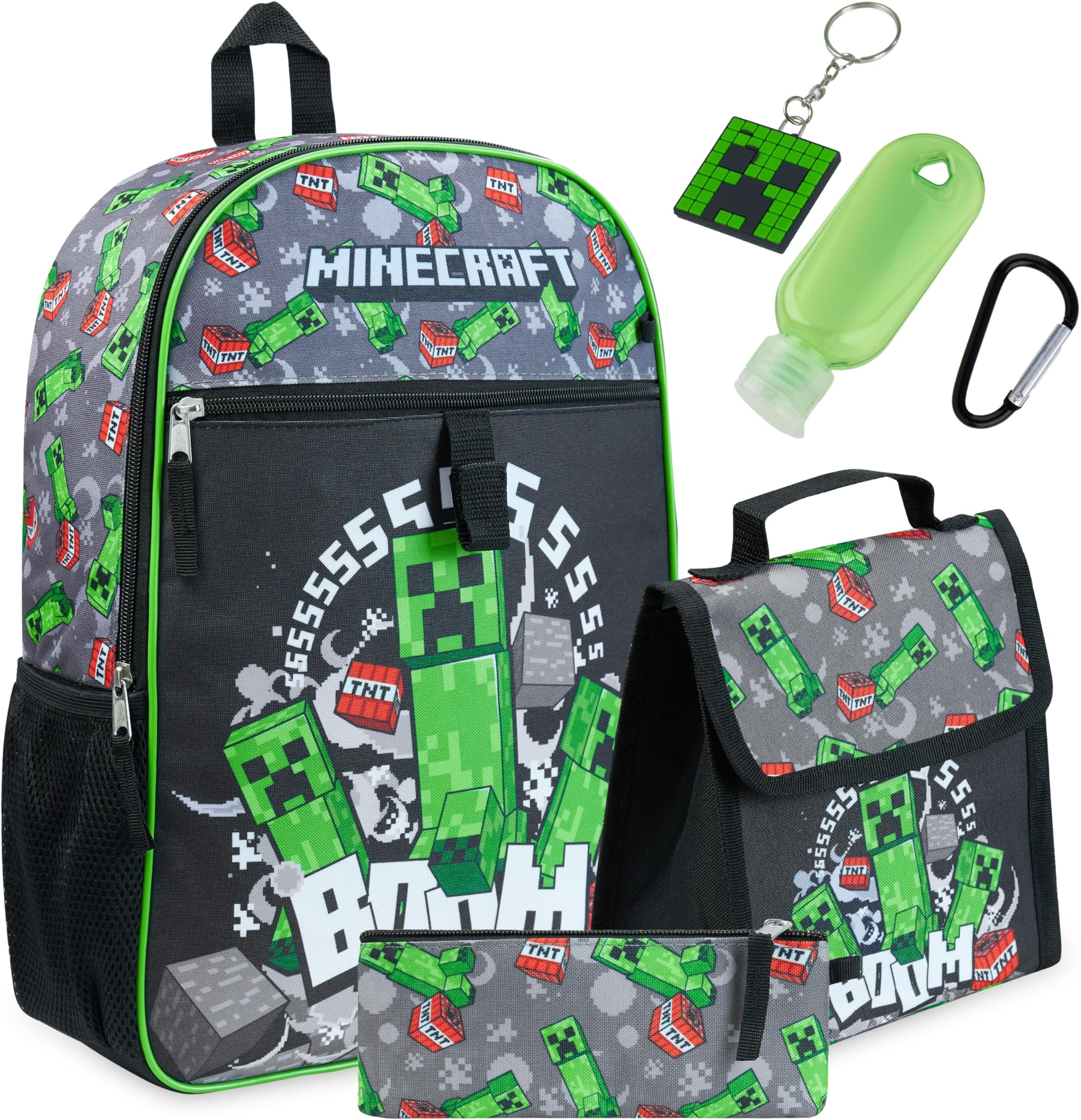 Minecraft Children's Backpack, Back to School Set School Bag for Primary Boys with Accessories
