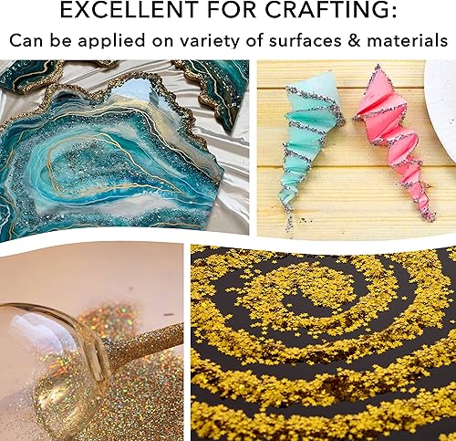 Miniatura 10 de Purpurina dorada en frasco, purpurina navideña de 12 onzas para manualidades, purpurina dorada para slime, purpurina facial, purpurina para velas,