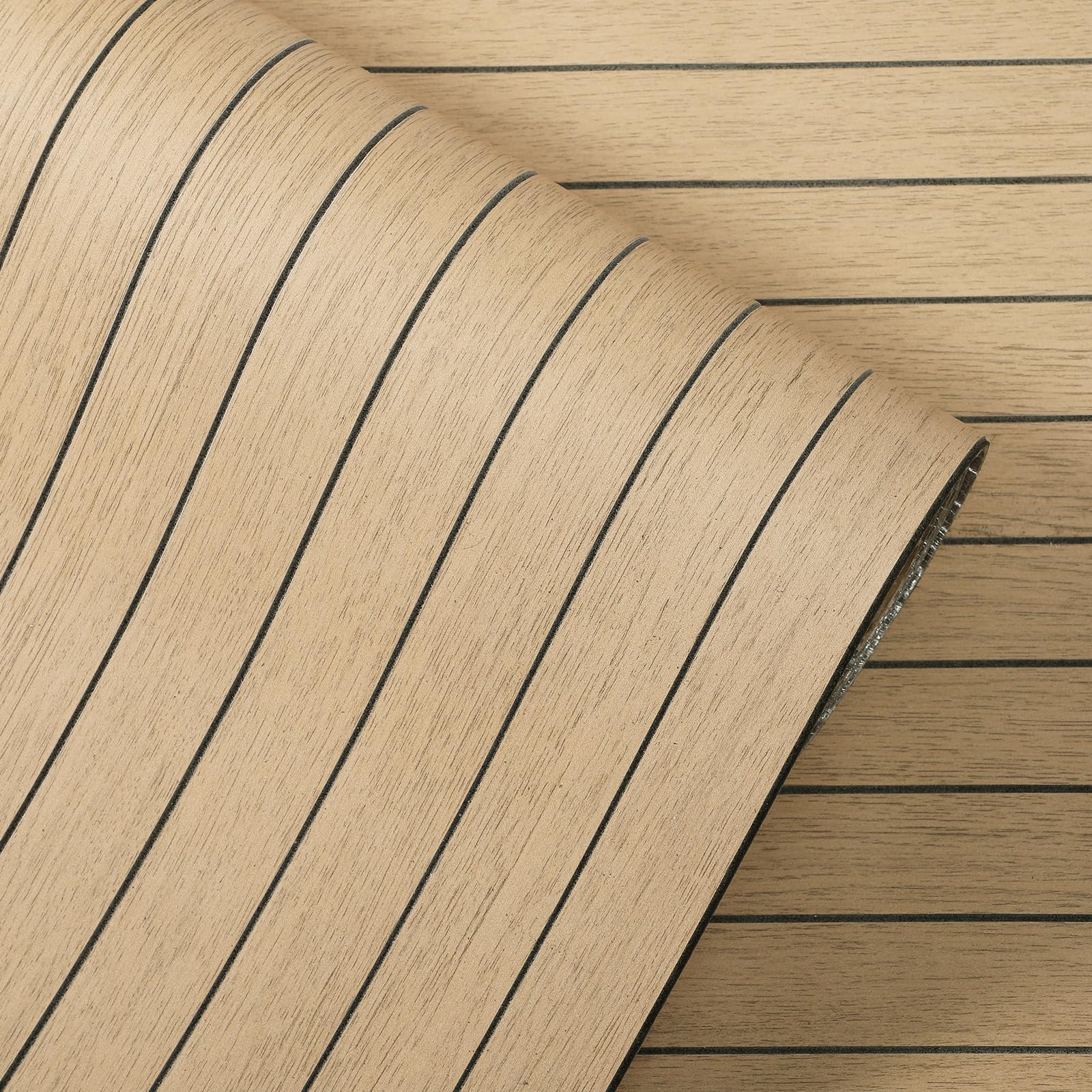 5Roll Wooden Self Adhesive Wall Panels Brown 3D Wood Slat Peel and Stick Wall Panels Wood Grain Panel Effect Thick Self Adhesive Wallpaper Soundproof for Living Room Bedroom Walls, 40x300cm