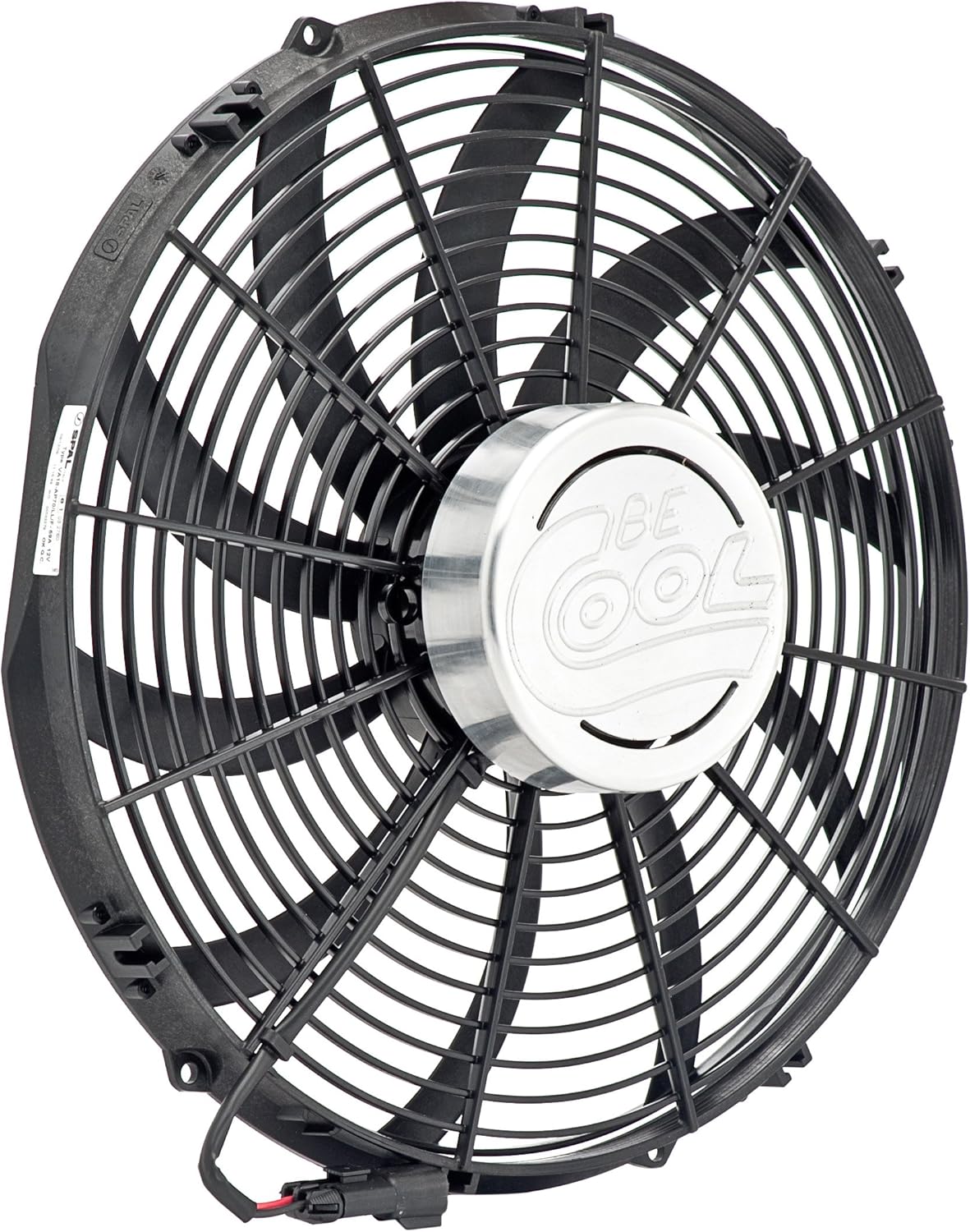 Be Cool 75268 Aluminator Euro Black 16" Puller Fan with Billet Cover