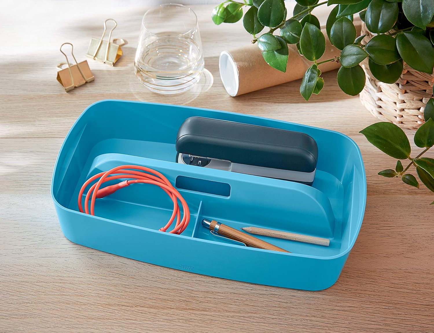 L:MyBox Organizer Tray w. handle calm bl