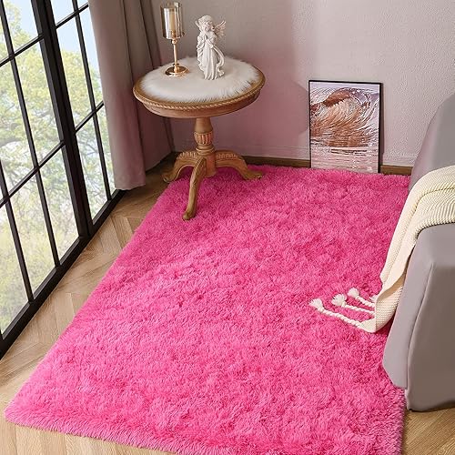 Miniatura 6 de Kimicole - Alfombra de área para dormitorio, sala de estar, decoración del hogar, 4 x 5.9 pulgadas, bonita alfombra esponjosa para apartamentos,