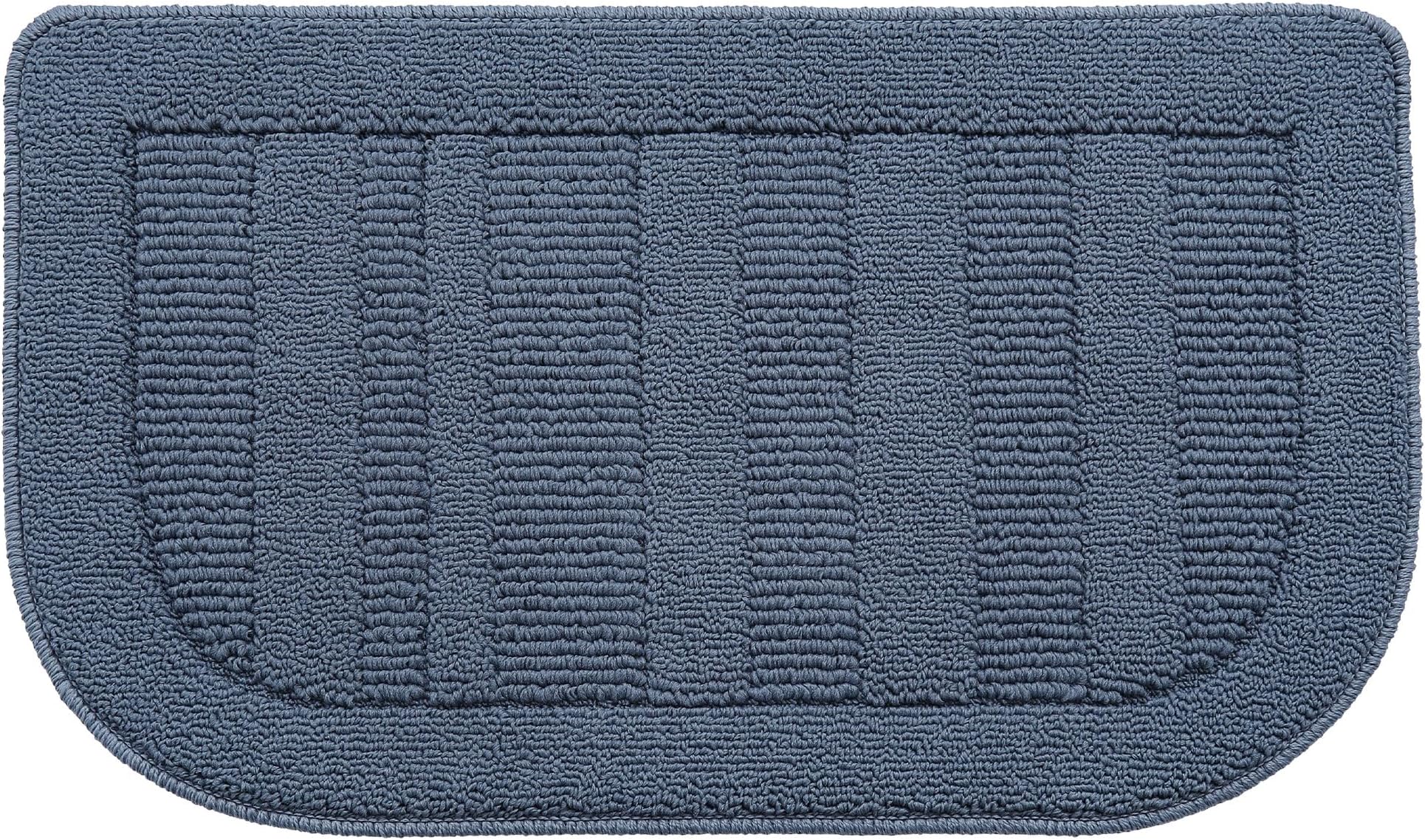 BEQHAUSE 30x18 Inch Kitchen Rug Mat Durable Kitchen Rugs Non-Slip Washable Absorbent Kitchen Mats for Floor Dirt-Resistant Semicircular Kitchen Mat (Blue)