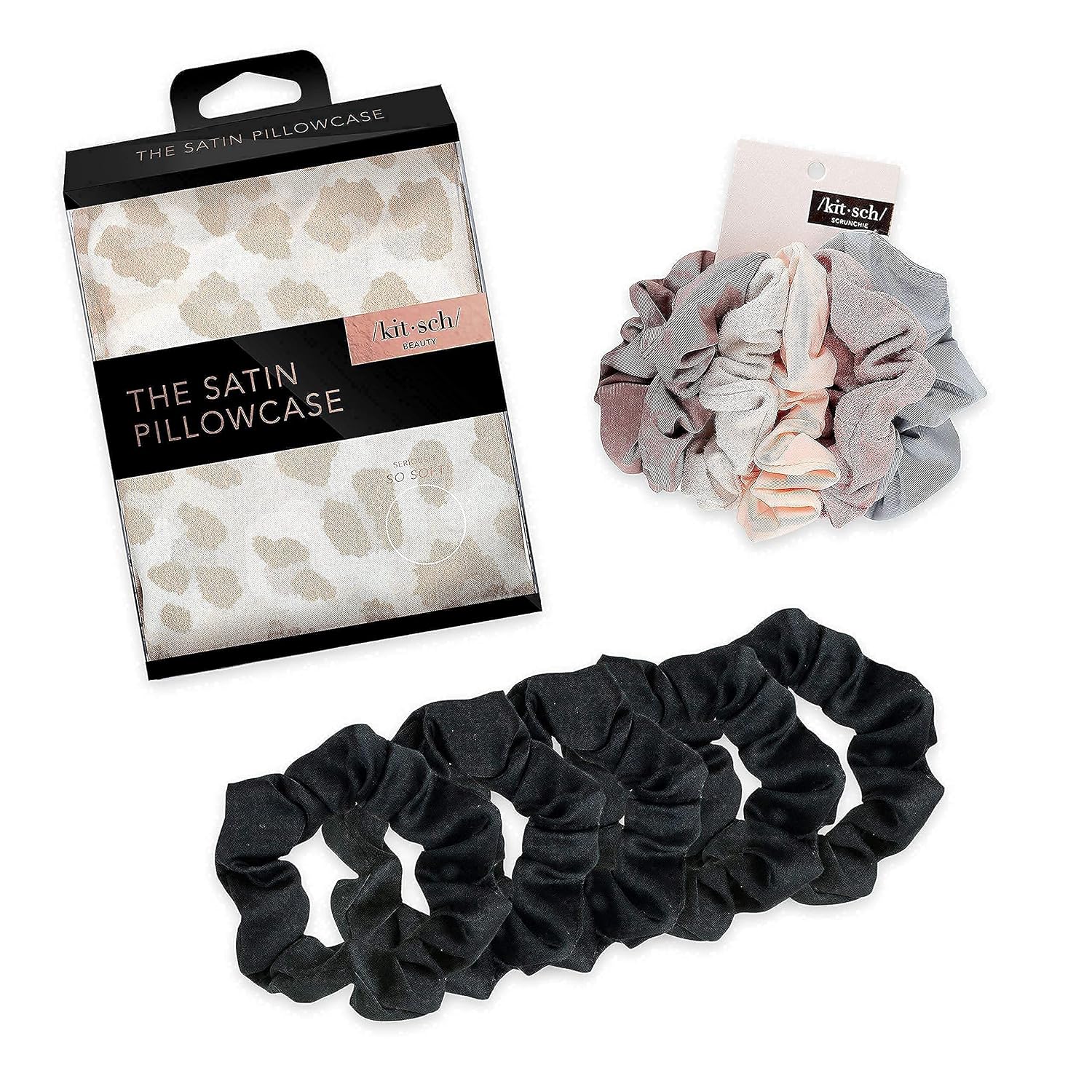 Kitsch Matte Scrunchies | 100% Satin Pillowcase and Satin Scrunchies | Sleep Ritual Bundle