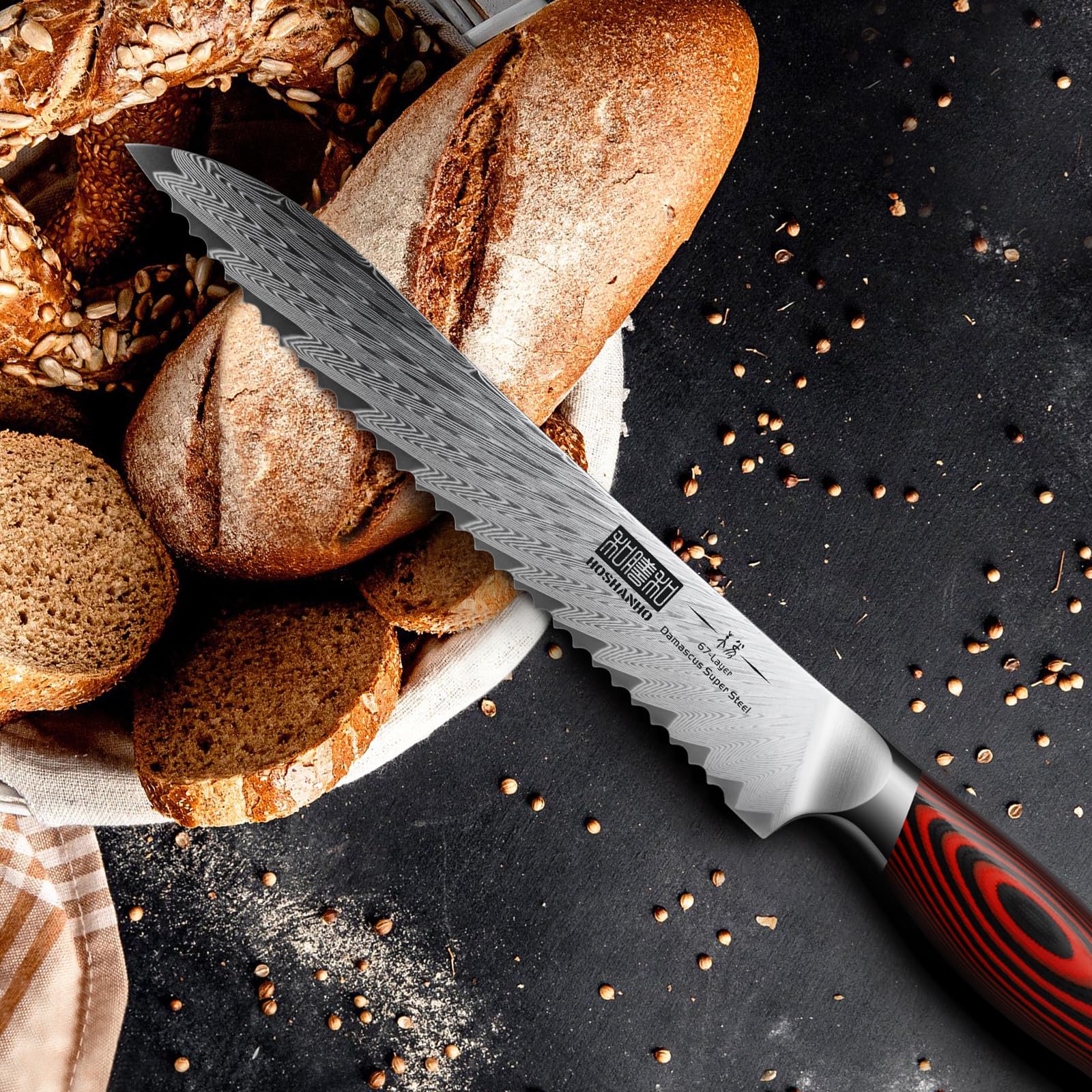 HOSHANHO Damascus Bread Knife - Ultra Sharp -7 HOSHANHO Damascus Bread Knife - Ultra Sharp -7
