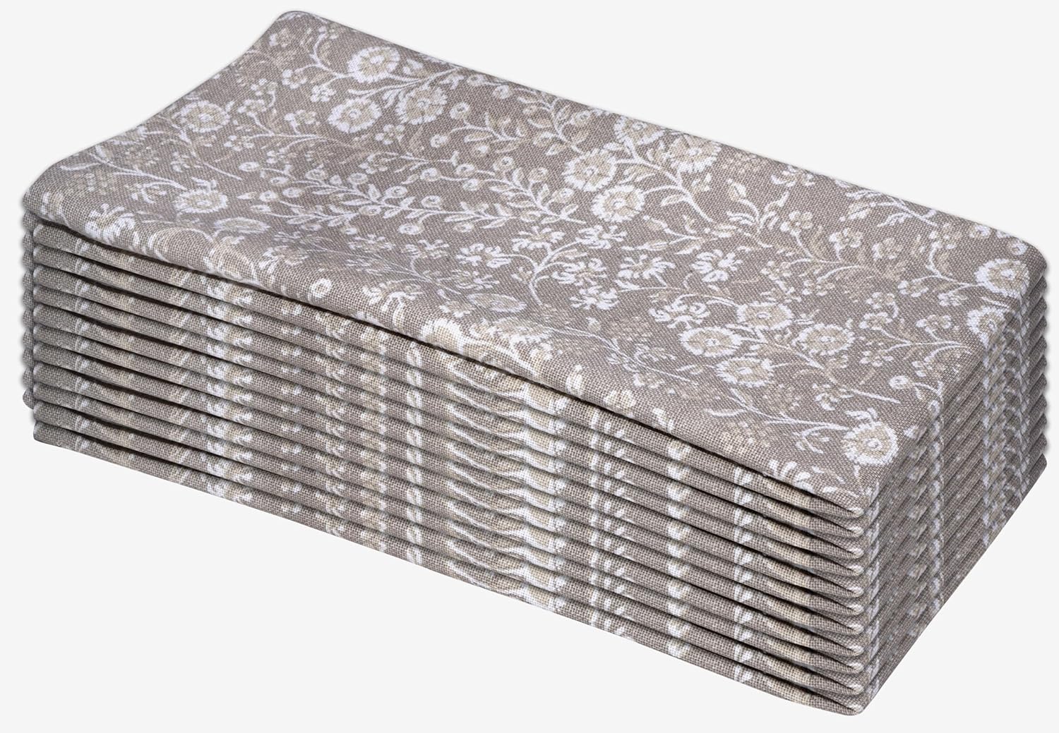 Servilletas de Tela de Algodón, Beige, 6 Unidades, 45.72 x 45.72 cm