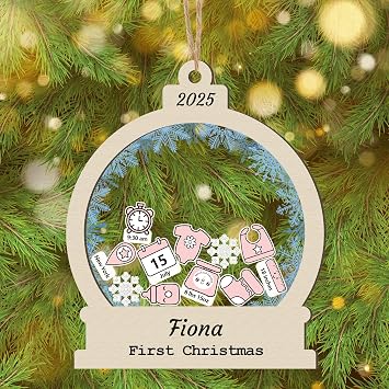 Custom Babys First Christmas Ornament 2026 Boy
