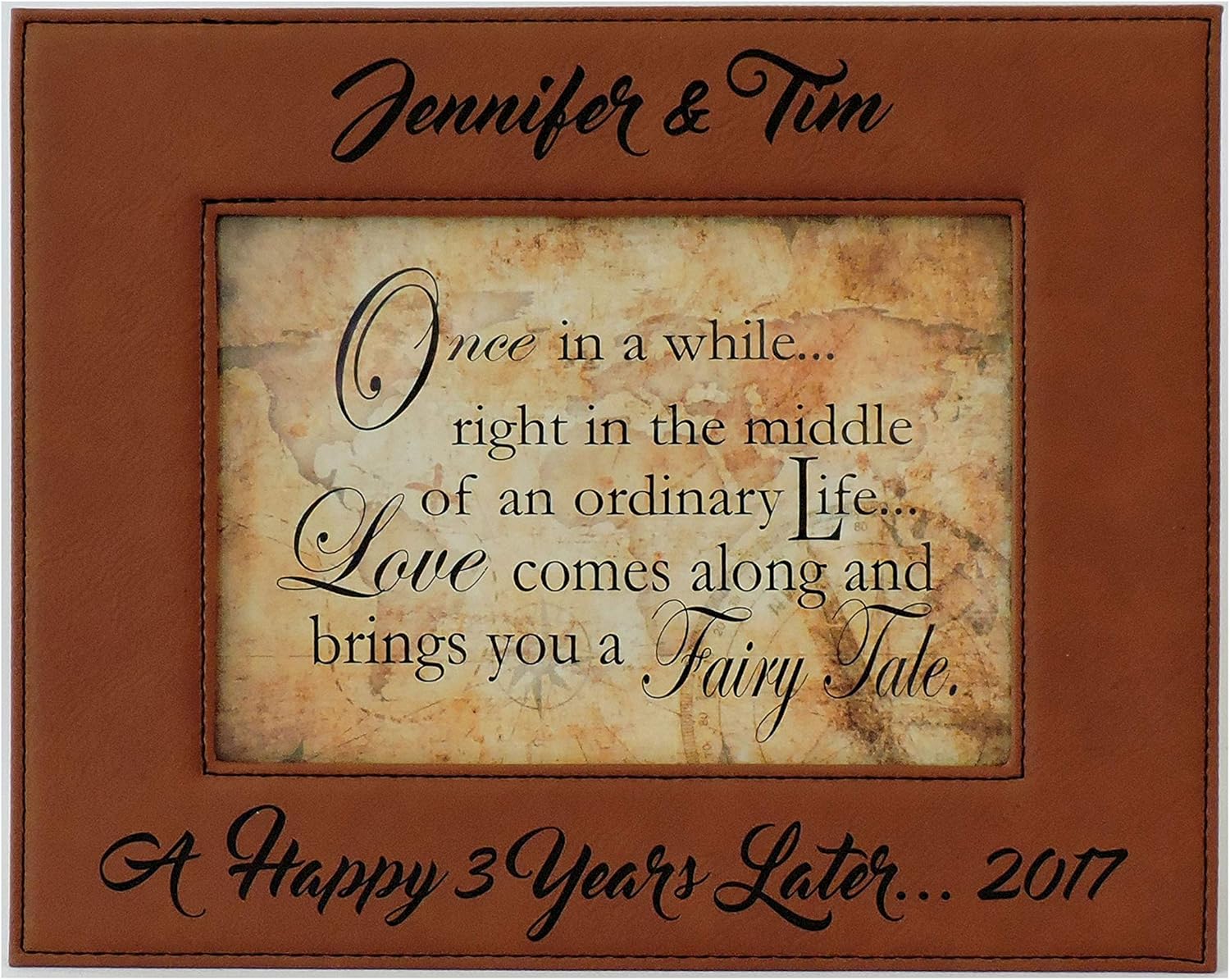 Photo Frame-Anniverary Gift- Rawhide Leather Picture Frame Customized, Free Engraving