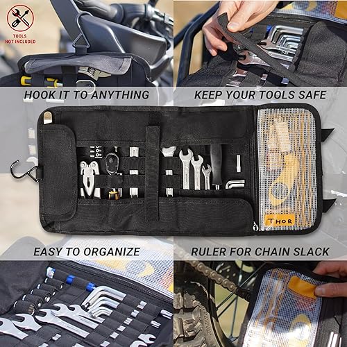 Miniatura 5 de ODINSBERG Bolsa de Rollo de Herramientas para Motocicleta - Herramientas NO Incluidas - Bolsa de Herramientas Pequeña, Bolsa Enrollable para Llave,