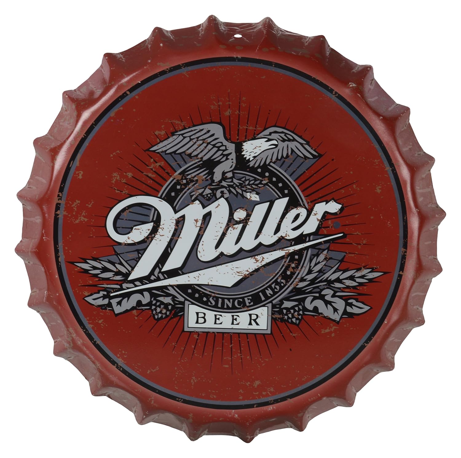 Kernig Iron Bottle Cap Wall Hanging (34 cm x 34 cm x 4 cm, KK024