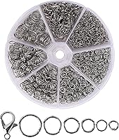 Mr. Pen Open Jump Rings Silver 1014pcs 6 Sizes (4-10mm) + Lobster Clasps for Jewelry Making DIY Crafts