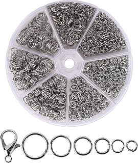 Mr. Pen Open Jump Rings Silver 1014pcs 6 Sizes (4-10mm) + Lobster Clasps for Jewelry Making DIY Crafts