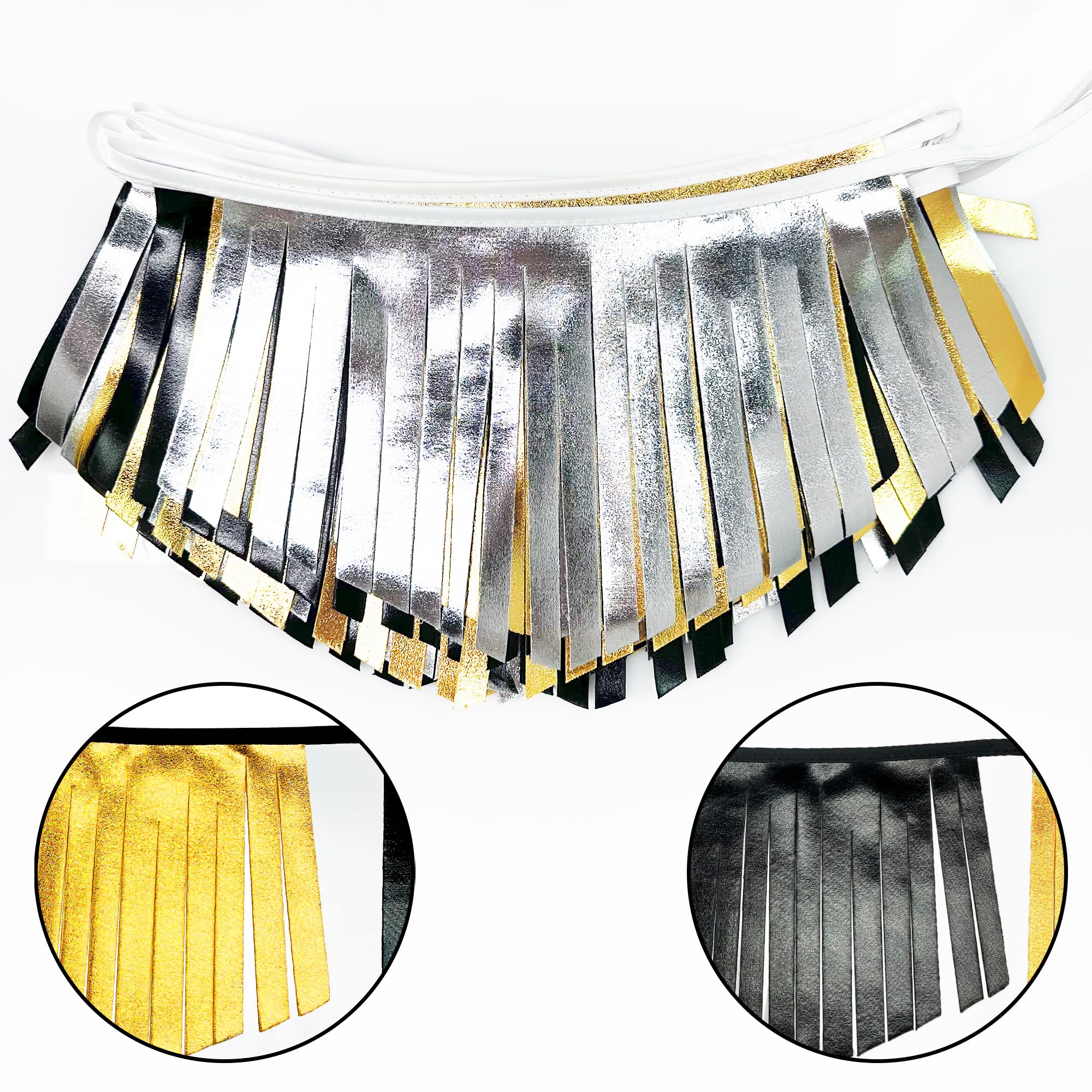 Wimpelkette mit Quaste, doppelseitig, metallischer Stoff, Wimpelkette, Flagge, Girlande für Abschlussfeier, Geburtstag, Jahrestag, Junggesellinnenabschied, Verlobung, Hochzeit, Brautparty,